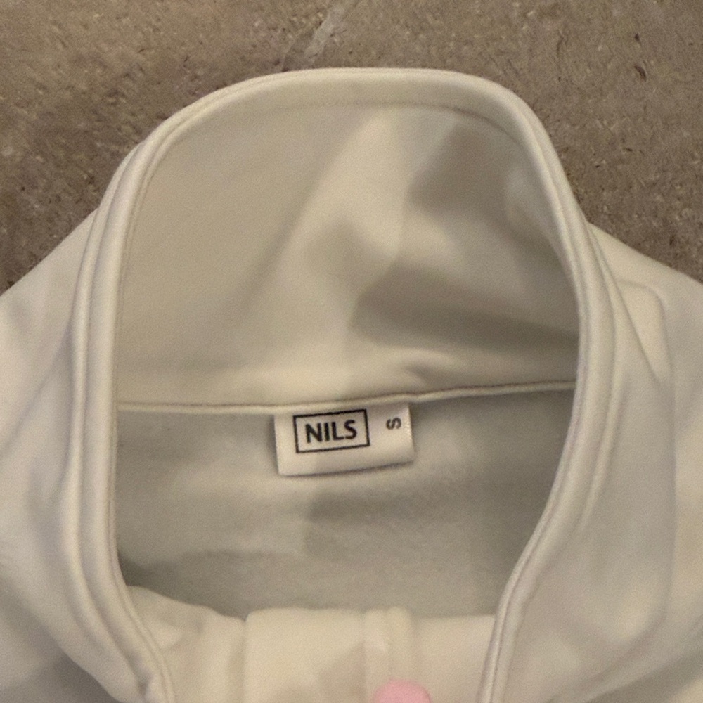 Nils White Half-Zip Pullover Top With Subtle Logo… - image 4